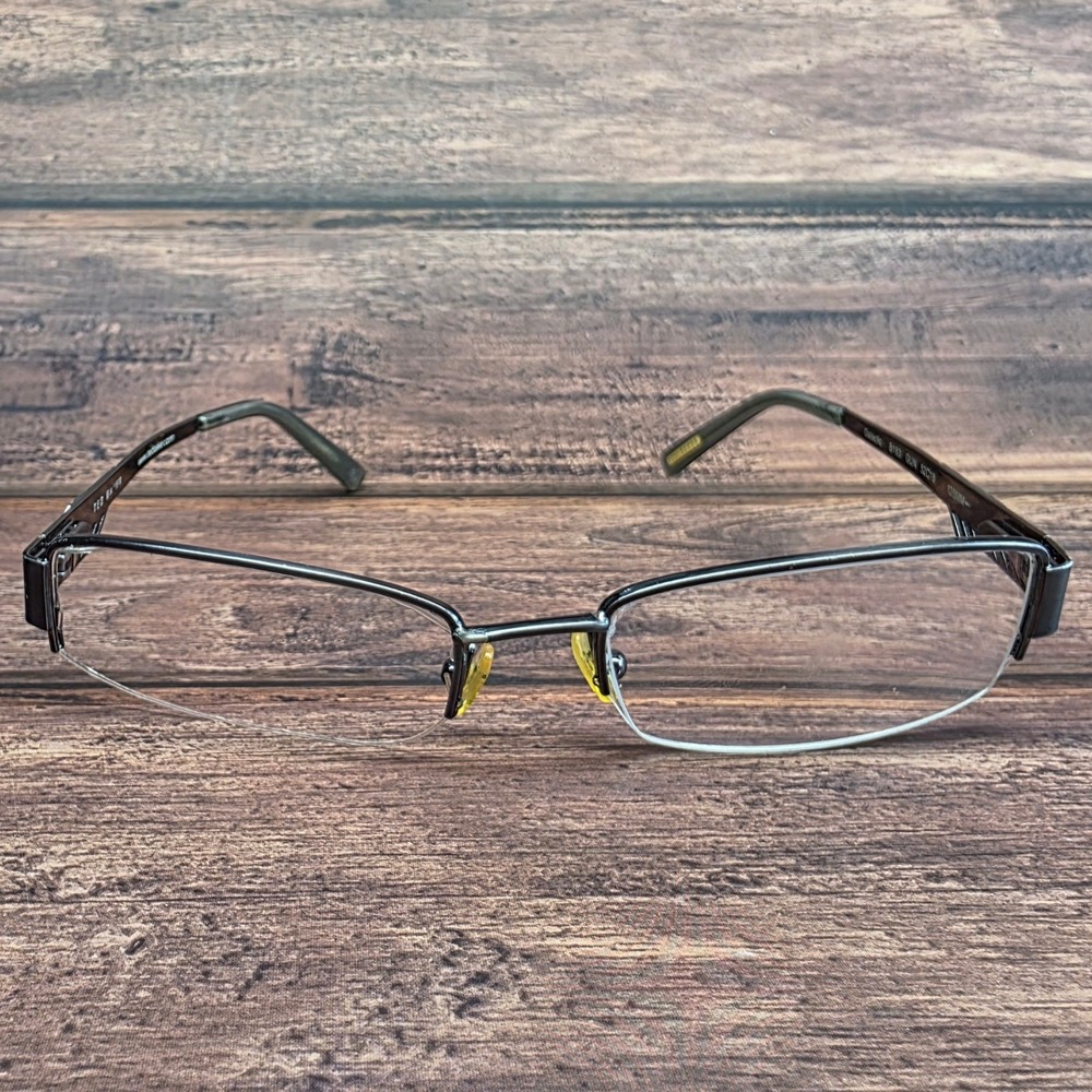 Ted Baker Galactic B183 Gunmetal Semi Rimless Eyeglass Frames 52-18-135